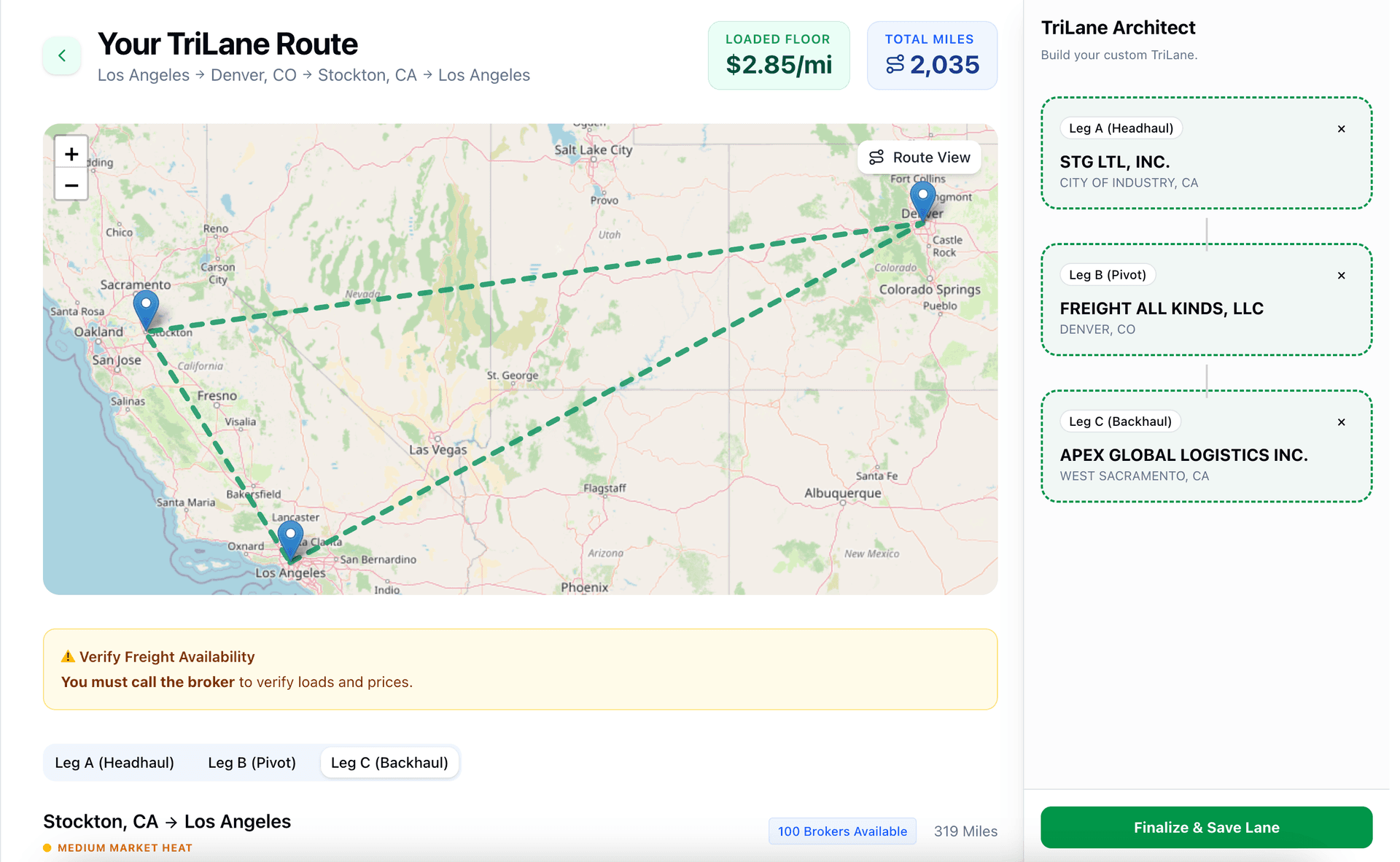 TriLane Generator Interface